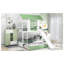 Lit superposé simple au-dessus de simple avec glissière convertible et toit avec structure en bois de pin blanc