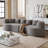 Curved Sectional Sofa, 106.3-Inch Oversized Modern Bone-Free Cloud Sofa With 6 Pillows, Luxury Corduroy Four-Seater Memory Foam Sofa, Deep Seat Design, Grey-592229327