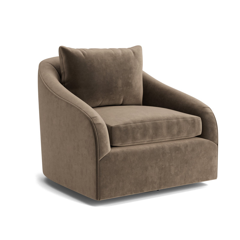 Laurel Swivel Chair, Performance Velvet - Otter
