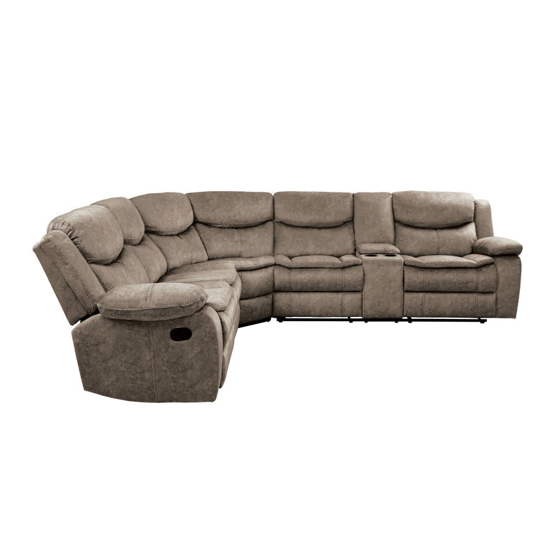 Canapé modulaire traditionnel en microfibre 3 pièces 105 po Hanhalyn