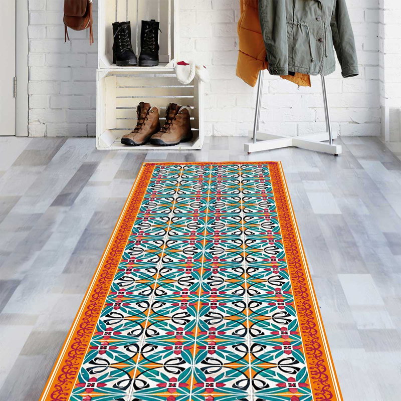 Bynoe Non-Slip Geometric Indoor Doormat, Runner 65 x 266cm