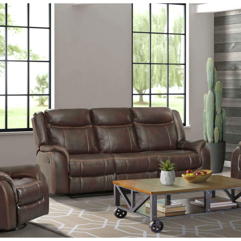 Avant 86'' Faux Leather Reclining Sofa