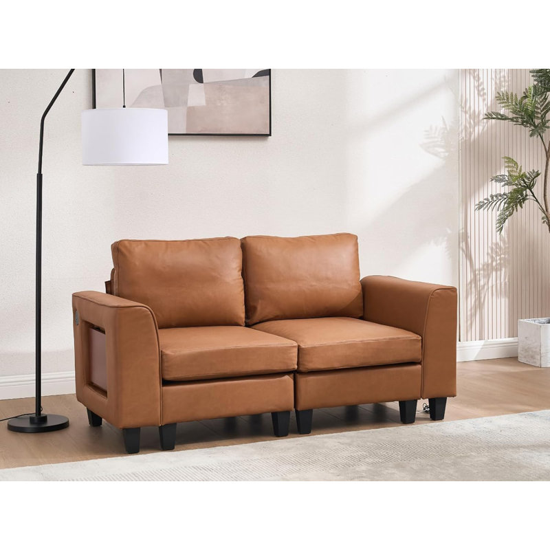 Canapé modulaire modulaire avec table d'appoint pliable / port USB pour appartement