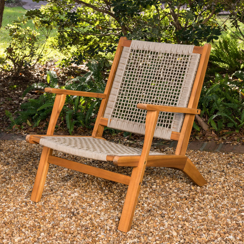 Vega Teak Midcentury Modern Outdoor Chair in Natural Finish