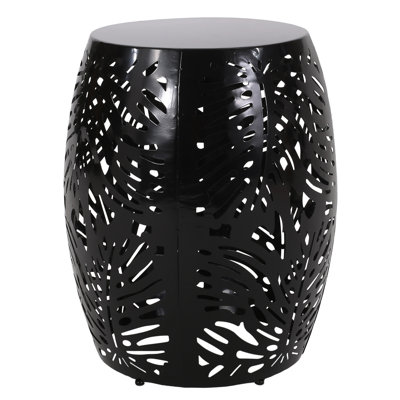 Table de bout moderne en métal avec structure creuse - noir, l 16,67 po x P 16,67 po x H 20,66 po