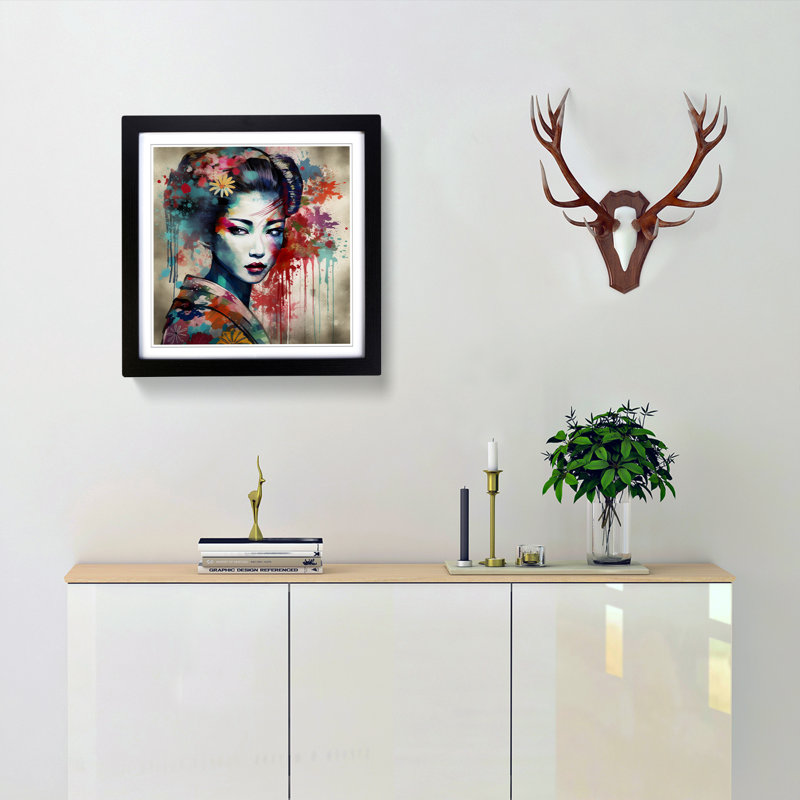 Single Picture Frame Print on Wood, Black