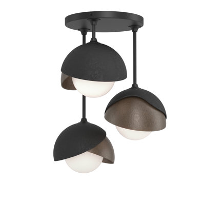 Brooklyn 3 - Light Double Shade Semi Flush Mount