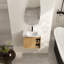 Meuble-lavabo mural 24 po avec lavabo en céramique blanche et porte à fermeture en douceur, emballage KD, chêne clair-559139686-559139687