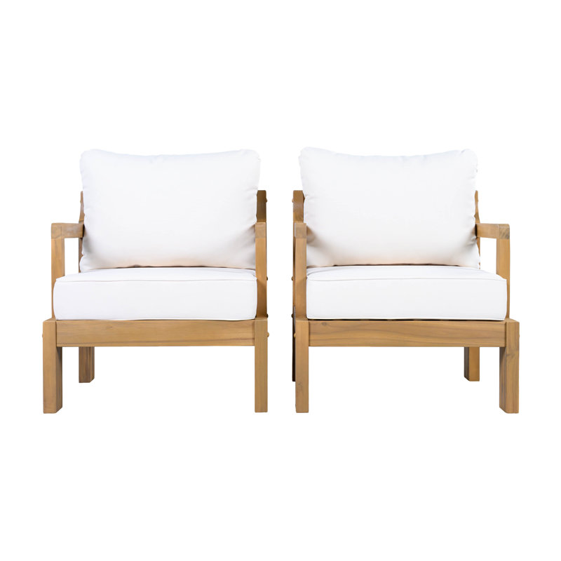 Fauteuils club d'extérieur en bois d'acacia Sevara