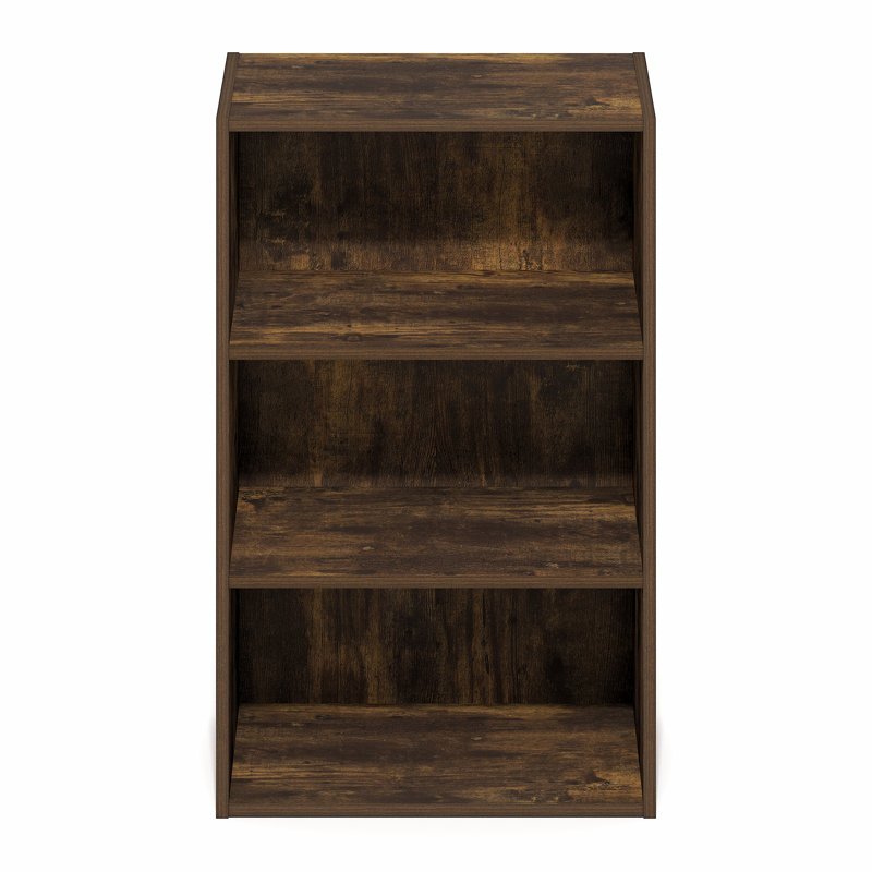 3-Tier Open Shelf Bookcase, Bookshelf, Storage Organizer, 11 x 17 x 26, Amber Pine, (3 Shelves) 26.42"H x 16.61"W x 11.42"D