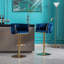 Tabourets de bar en velours à hauteur réglable avec repose-pieds chromé - Élégance moderne pour les bars à domicile