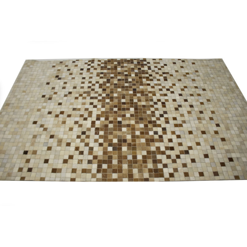Performance Cowhide Geometric Indoor Rug, Rectangle 4' x 6'