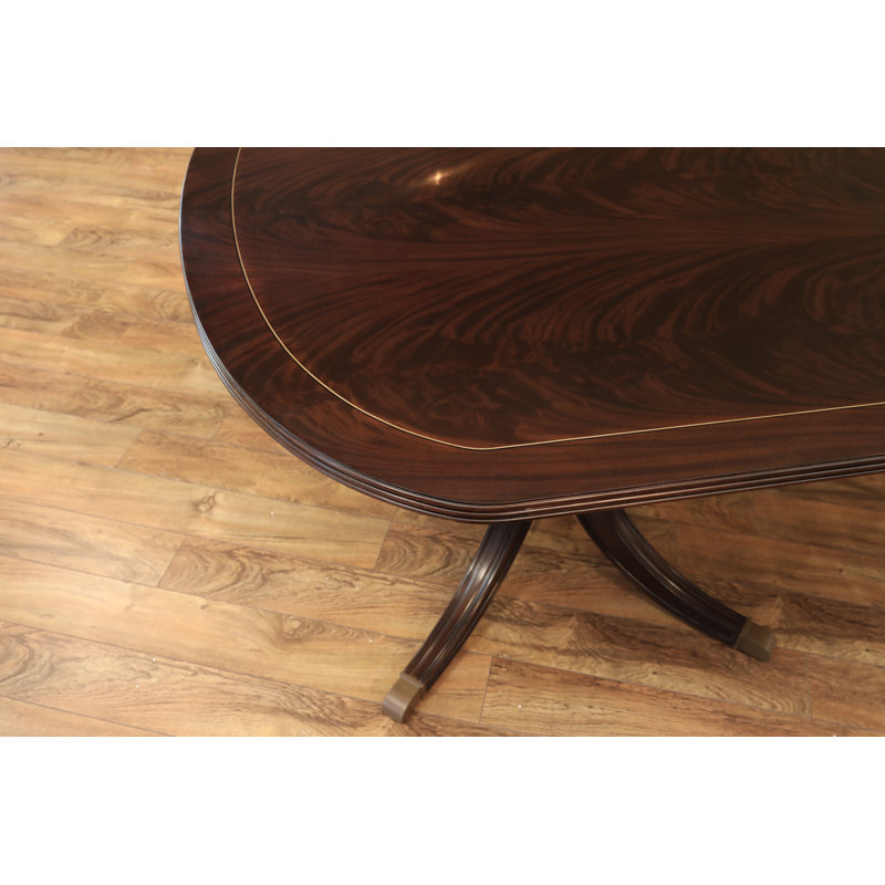 Mahogany Wood Dining Table, Dark Walnut