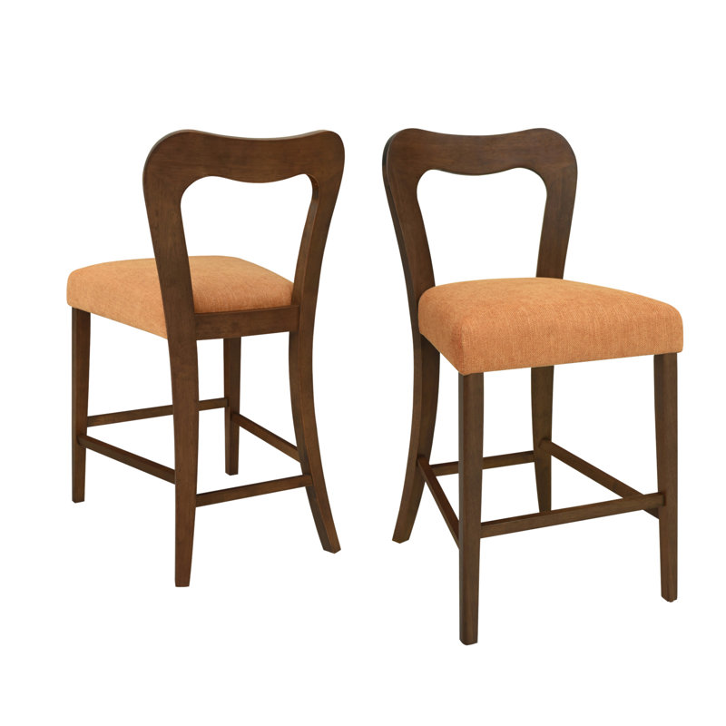 Counter Stool Without Arm(Walnut+Caramel) Set Of 2, Walnut, Caramel