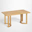 Ensemble de salle à manger 7 pièces, table rectangulaire et 6 chaises rembourrées à dossier arrondi, style scandinave, pour salle à manger et cuisine-1602557987