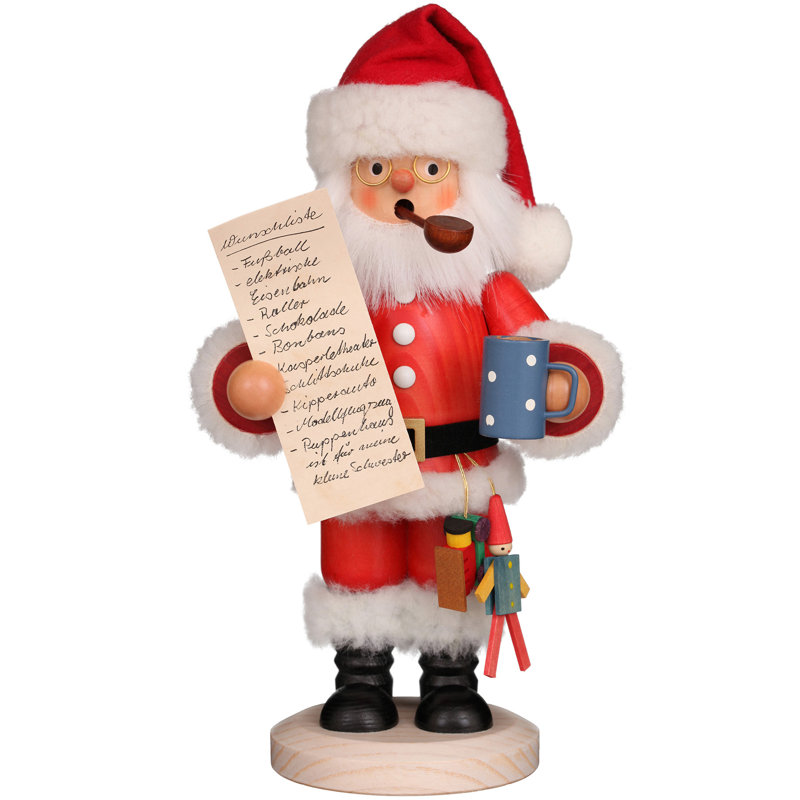 Porte-encens Père Noël avec liste de souhaits