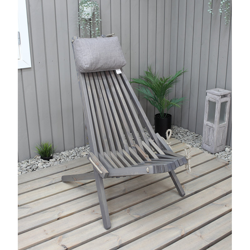 Israel Pine Outdoor Armless Lounge Chair, Ashgrey