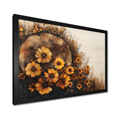Fleurs sauvages sur une rivière en bois - Art mural