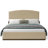 Modern Contemporary Velvet Upholstered Platform Bed with Curved Headboard and Solid Wood Base-124215901