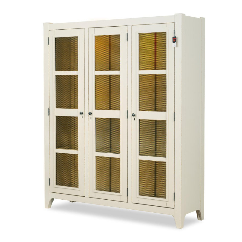 Vitrine de campagne rustique de 64 po de large Lake House, Crème