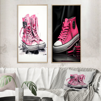 Fashion Pink Sneaker Obsession - ensemble de 2 imprimés