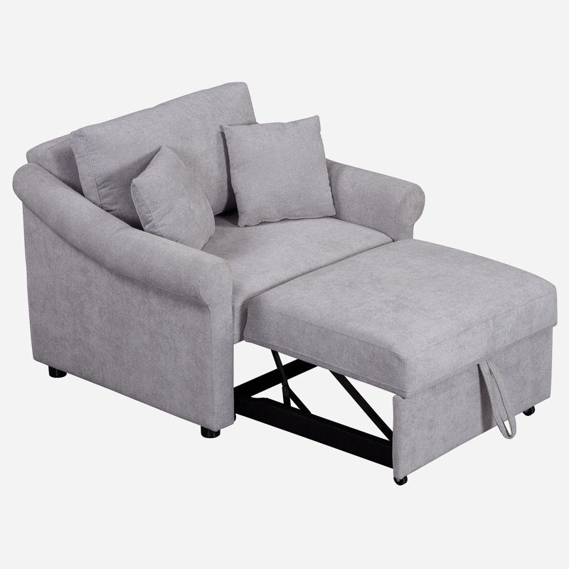 Chaise longue rembourrée Shanese, Gris