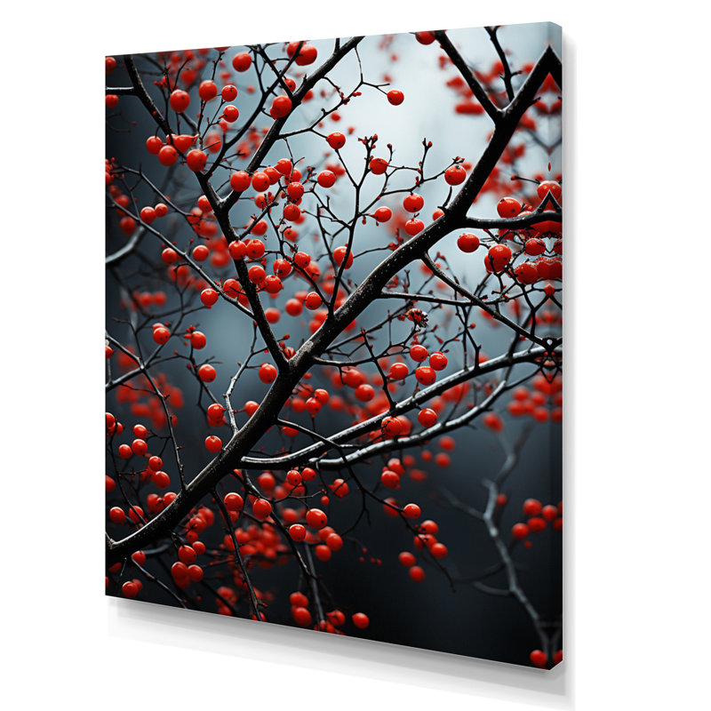 «Red Forest Natures Monicol I», impression d'art mural forêt, H 44 po x l 34 po x P 1,5 po, Toile tendue