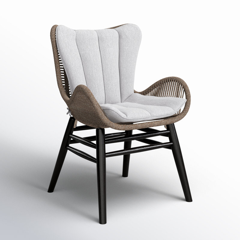Chaise d'appoint de patio avec coussin Dayville Eucalyptus, Eucalyptus foncé