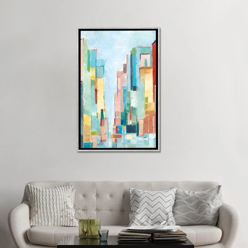 «Uptown Contemporary II» par Ethan Harper - reproduction d'art, Toile avec cadre argenté, H 48 po x l 32 po x P 1,5 po
