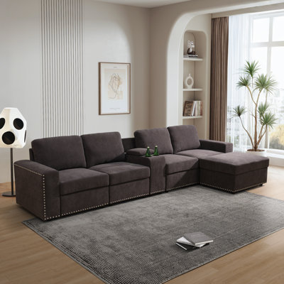 Canapé modulaire en flanelle Leshanda