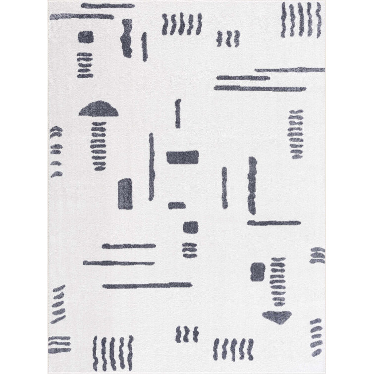 Julijana Abstract Machine Washable Cream Area Rug