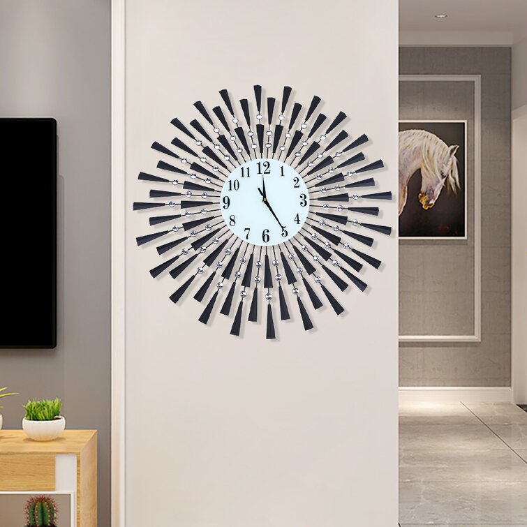 Orren Ellis Pyari Modern Large Wall Clock Home Living Room Office Décor Art  & Reviews
