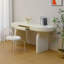Bureaux en bois manufacturé blanc ovale-108074689