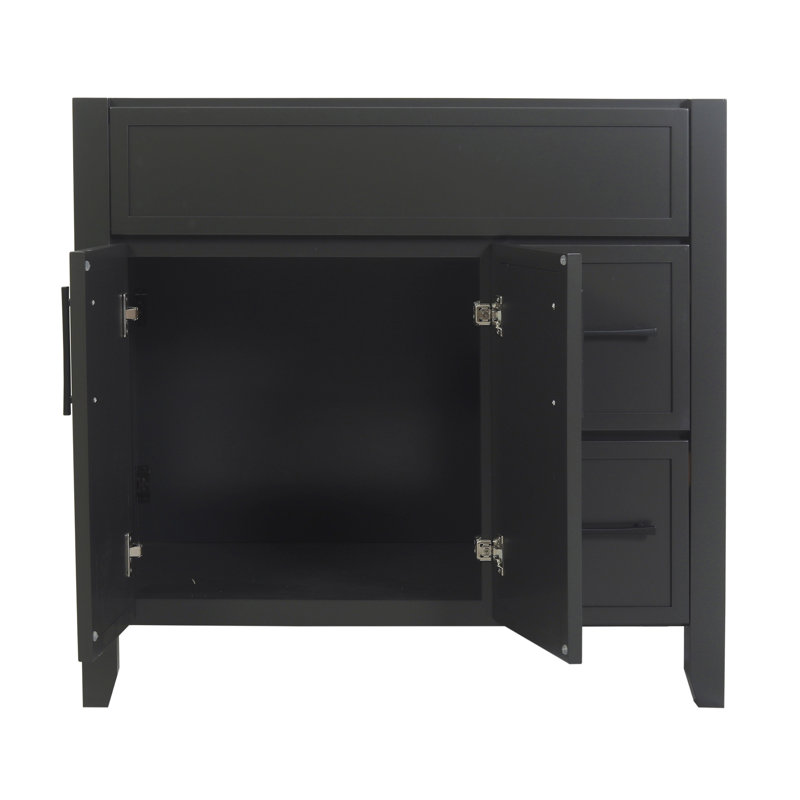 Design House Dawson l 36 po x P 21 po x H 34 po. Meuble-lavabo entièrement assemblé en fer Sherwin-Williams® avec quincaillerie noir mat
