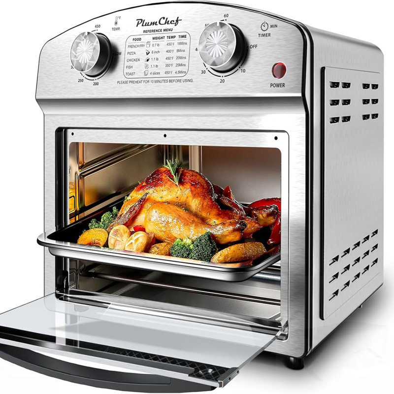 7-In-1 Convection Toaster Oven With 5 Pre-Set Menus For Roasting, Baking, Grilling, Broiling, Toasting, Dehydrating, And Defrosting