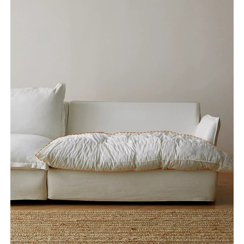 Canapé en tissu blanc Simple Fashion, H 30,71 po x l 102,36 po x P 37,4 po, 3