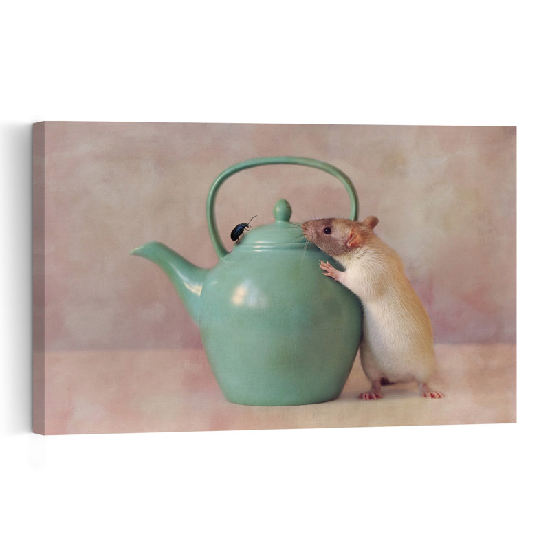 Curious Teapot Rat Contemporary Wall Art Print - Print, 101.6cm H x 152.4cm W