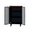 Armoire moderne 28,35 po à deux portes avec rangement à trois niveaux et dessus en sapin unique