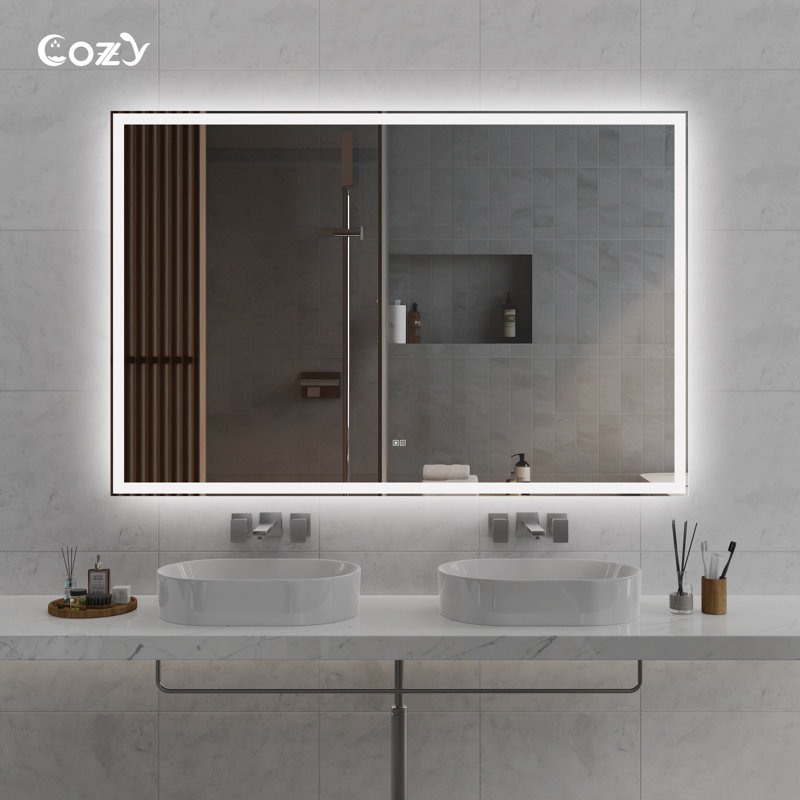 Innovative LED Smart Bathroom Mirror With Adjustable Lighting And Anti-Fog Technology, 36" x 48"