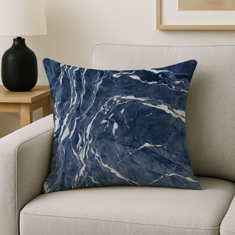 Coussin décoratif intérieur et extérieur Modern, Gris abstrait 210, Carré 16 po