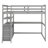 Multifunction Wooden Loft Bed With Desk And Shelves,Two Built-In Drawers-178762404-178762406