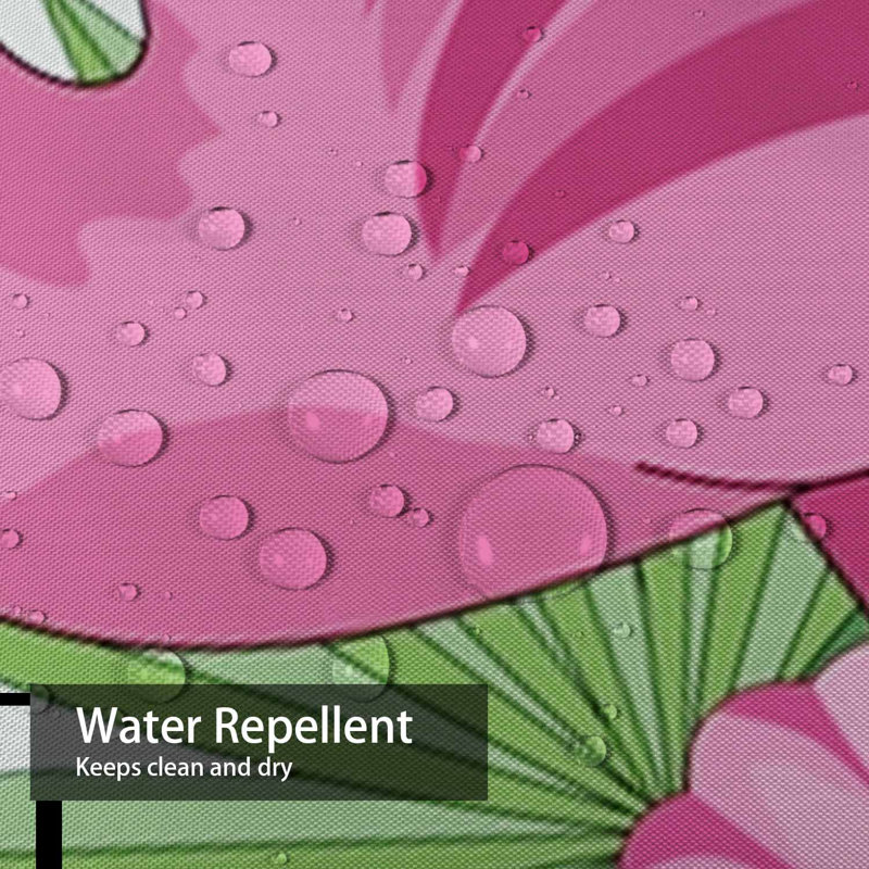 Rideau de douche imperméable avec 12 crochets Aloha Flamingo, L 72 po x l 84 po
