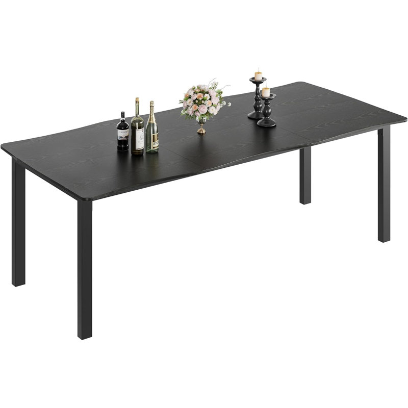 79 Inches Dining Table for 6-8, Kitchen Table with Iron Legs, Waterproof Scratch-Resistant , 300Lbs Capacity, Retro Brown