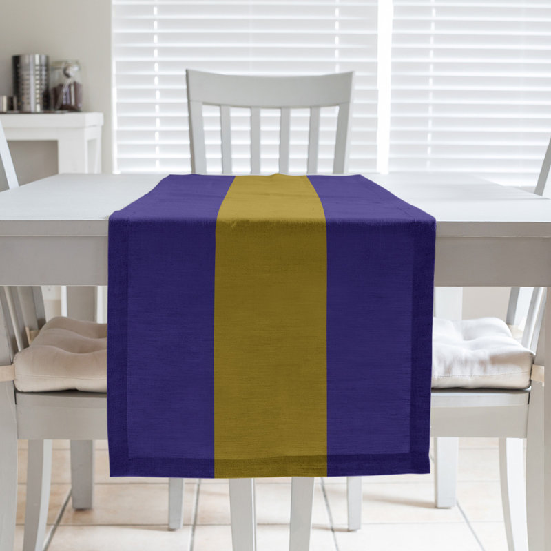 Dallas Football Stripes Table Runner, 90" L x 16" W, Purple/Gold