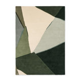 Sumi Reflect Hand Tufted Wool Abstract Area Rug in Fern/Pistachio