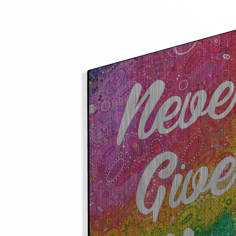 Red Barrel Studio® «Inspirational Quotes 17» par Hello Angel, art mural en métal, H 24 po x l 16 po