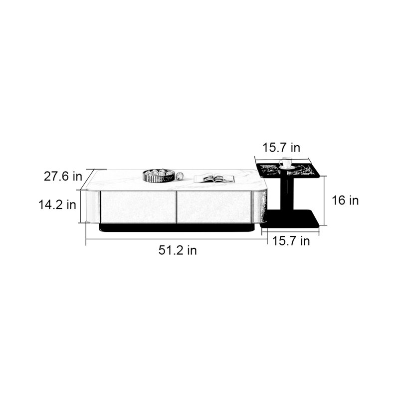 Modern simple rock plate coffee table