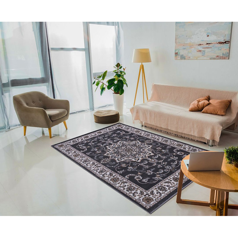 Gudella - Tapis turc - GRIS, Rectangle 9 pi 2 po x 12 pi 2 po