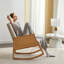 Chaise d'appoint berçante rembourrée avec accoudoirs en rotin Castillon-1399466690