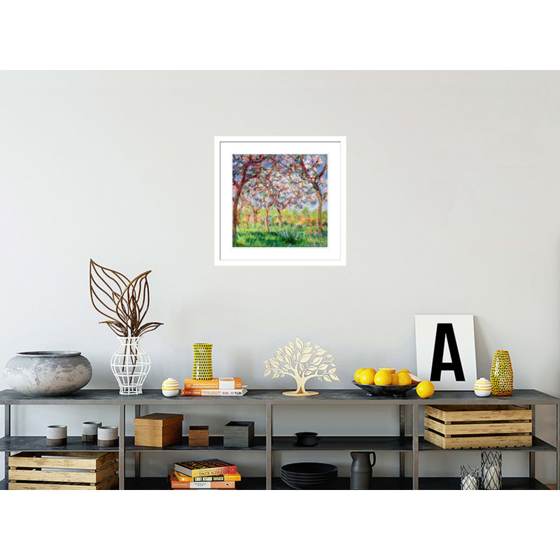 «Printemps a Giverny» par Pierre-Auguste Renoir, impression giclée encadrée, H 23,5 po x l 23,91 po